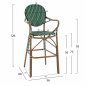 Preview: ΣΚΑΜΠΟ ΑΛΟΥΜΙΝΙΟΥ BAMBOO LOOK ΜΕ WICKER ΠΡΑΣΙΝΟ ΛΕΥΚΟ 56x60x126 εκ.