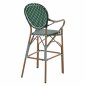 Preview: ΣΚΑΜΠΟ ΑΛΟΥΜΙΝΙΟΥ BAMBOO LOOK ΜΕ WICKER ΠΡΑΣΙΝΟ ΛΕΥΚΟ 56x60x126 εκ.