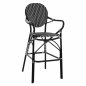 Preview: ΣΚΑΜΠΟ ΑΛΟΥΜΙΝΙΟΥ BAMBOO LOOK ΜΕ WICKER ΜΑΥΡΟ ΛΕΥΚΟ 56x60x126 εκ.
