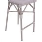 Preview: Bar Hocker aus Aluminium in Bambus-Optik in weiß-creme