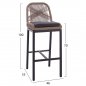 Preview: ALUMINIUM HOCKER PROFESSIONAL GRAU MIT BEIGEM SEIL 46x53x100 cm