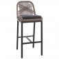 Preview: ALUMINIUM HOCKER PROFESSIONAL GRAU MIT BEIGEM SEIL 46x53x100 cm