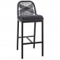 Preview: ALUMINIUM HOCKER PROFESSIONAL SCHWARZ MIT GRAUEM SEIL 46x53x100 cm