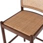 Preview: BARHOCKER BUCHE HOLZ WALNUSS RATTAN BEIGE HALBRUNDE RÜCKENLEHNE 46Χ48Χ94cm