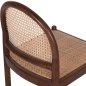 Preview: BARHOCKER BUCHE HOLZ WALNUSS RATTAN BEIGE HALBRUNDE RÜCKENLEHNE 46Χ48Χ94cm