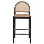 Preview: HOCKER AUS BUCHE-RATTAN MIT RÜCKENBOGEN SCHWARZ 43,5x50x98 cm