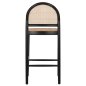 Preview: HOCKER AUS BUCHE-RATTAN MIT RÜCKENBOGEN SCHWARZ 43,5x50x98 cm