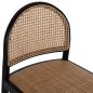 Preview: HOCKER AUS BUCHE-RATTAN MIT RÜCKENBOGEN SCHWARZ 43,5x50x98 cm