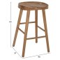Preview: HOCKER AUS NATURHOLZ 40X37X65cm