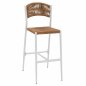 Preview: ALUMINIUM BARHOCKER WEISS MIT PE SEIL BEIGE 45,5x56x111 cm