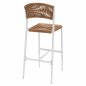 Preview: ALUMINIUM BARHOCKER WEISS MIT PE SEIL BEIGE 45,5x56x111 cm