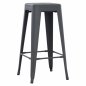 Preview: "Melita" Barhocker aus Metall in grau 43x43x78 cm