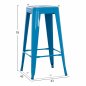 Preview: ΣΚΑΜΠΟ BAR ΜΕΤΑΛΛΙΚΟ MELITA ΣΕ ΜΠΛΕ 43x43x78 εκ.