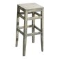 Preview: Hocker aus Buchenholz in Patina-grau