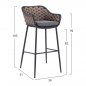 Preview: HOCKER MIT ANTHRAZIT METALLGESTELL UND BRAUNEM SEIL-DESIGN 50x51x103cm
