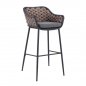 Preview: HOCKER MIT ANTHRAZIT METALLGESTELL UND BRAUNEM SEIL-DESIGN 50x51x103cm