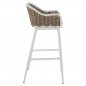 Preview: HOCKER MIT WEIßEM METALLGESTELL UND BEIGEM SEIL-DESIGN 50x51x103cm