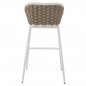 Preview: HOCKER MIT WEIßEM METALLGESTELL UND BEIGEM SEIL-DESIGN 50x51x103cm