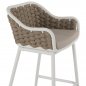 Preview: HOCKER MIT WEIßEM METALLGESTELL UND BEIGEM SEIL-DESIGN 50x51x103cm