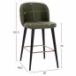 Preview: STOOL "MARCELLO" FROM NUBUK CYPRUS WITH WOODEN FEET 50x49,5x101,5 cm