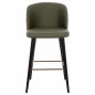 Preview: STOOL "MARCELLO" FROM NUBUK CYPRUS WITH WOODEN FEET 50x49,5x101,5 cm