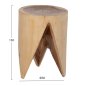 Preview: STOOL ONYX SOLID SUAR WOOD IN NATURAL COLOR-CLAW SHAPE Φ30Χ40Hcm