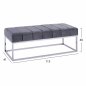 Preview: GRAY VELVEL STOOL WITH CHROME BASE