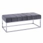 Preview: GRAY VELVEL STOOL WITH CHROME BASE