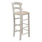 Preview: Barhocker mit cremefarbenem Kunstledersitz in Patina-Beige