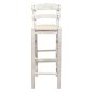 Preview: Barhocker mit cremefarbenem Kunstledersitz in Patina-Beige