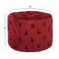 Preview: Ottoman aus roter Samt "Kassie" Chesterfield style