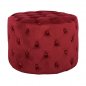 Preview: Ottoman aus roter Samt "Kassie" Chesterfield style