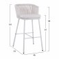Preview: Hocker mit Metallgestell und Seil in weiß 46x54x101 cm