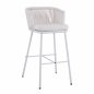 Preview: Hocker mit Metallgestell und Seil in weiß 46x54x101 cm