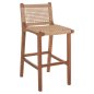 Preview: BARHOCKER MIT RÜCKENLEHNE AUSSEN TEAKHOLZ UND SEIL 40X53X89Hcm