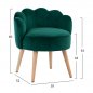 Preview: Stool with back Elise Green Velvet