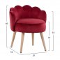 Preview: Stool with back Elise Red Velvet