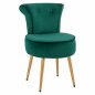 Preview: Hocker "Guillem" mit Rücken aus grünem Samt 44x49x70 cm und goldenen Füßen