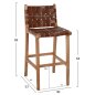 Preview: HOCKER MIT RÜCKENLEHNE HOCH, MINDIHOLZ, STRICKLEDER NATUR, 40X53X89H