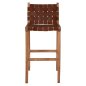 Preview: HOCKER MIT RÜCKENLEHNE HOCH, MINDIHOLZ, STRICKLEDER NATUR, 40X53X89H