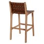Preview: HOCKER MIT RÜCKENLEHNE HOCH, MINDIHOLZ, STRICKLEDER NATUR, 40X53X89H
