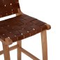 Preview: HOCKER MIT RÜCKENLEHNE HOCH, MINDIHOLZ, STRICKLEDER NATUR, 40X53X89H