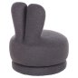Preview: HOCKER MIT RÜCKENLEHNE DREHBAR MIT GRAU TEDDYSTOFF 51x51x61Hcm