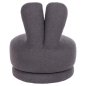 Preview: HOCKER MIT RÜCKENLEHNE DREHBAR MIT GRAU TEDDYSTOFF 51x51x61Hcm