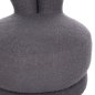 Preview: HOCKER MIT RÜCKENLEHNE DREHBAR MIT GRAU TEDDYSTOFF 51x51x61Hcm