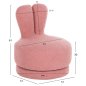 Preview: HOCKER MIT RÜCKENLEHNE DREHBAR MIT ROSA TEDDYSTOFF 51x51x61Hcm