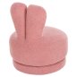 Preview: HOCKER MIT RÜCKENLEHNE DREHBAR MIT ROSA TEDDYSTOFF 51x51x61Hcm