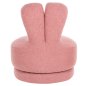 Preview: HOCKER MIT RÜCKENLEHNE DREHBAR MIT ROSA TEDDYSTOFF 51x51x61Hcm