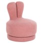 Preview: HOCKER MIT RÜCKENLEHNE DREHBAR MIT ROSA TEDDYSTOFF 51x51x61Hcm
