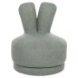 Preview: STOOL WITH BACKREST SWIVEL LIGHT PISTACHIO GREEN TEDDY FABRIC 51x51x61Hcm